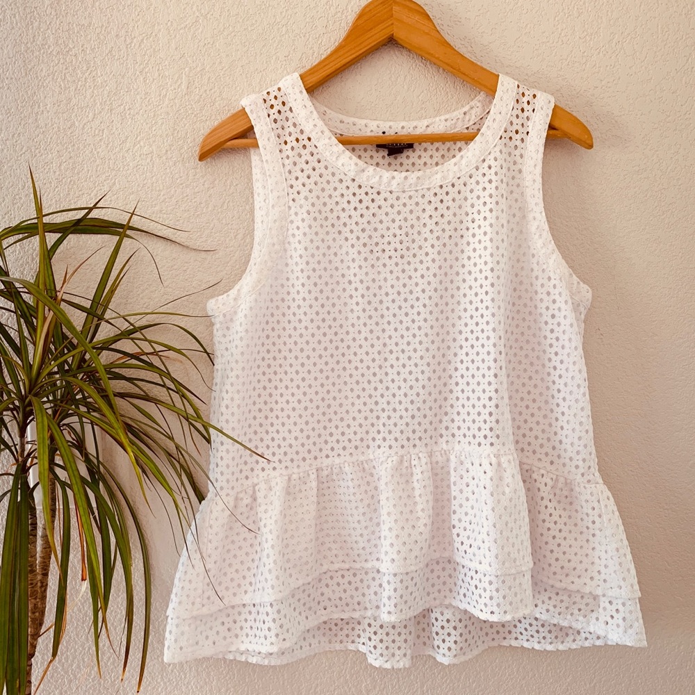 NWOT White Peplum Tank
